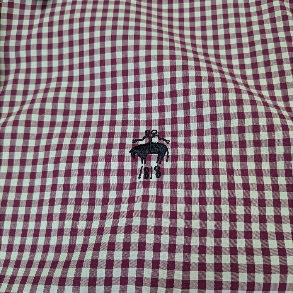 Brooks Brothers Red Fleece Button-Up Shirt Youth Size 16 Burgundy Gingham Preppy - Picture 5 of 10